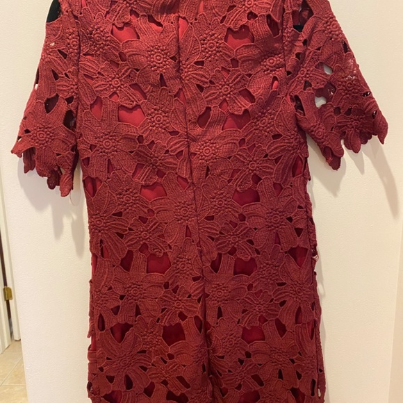Red Dress Boutique Cranberry Crochet Dress - Picture 3 of 4